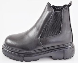 Мъжки боти естествена кожа черни EOBUVKIBG