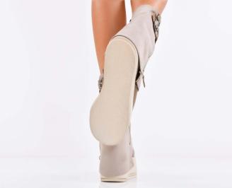 Дамски боти на платформа бежови EOBUVKIBG