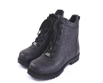 Дамски боти естествена  кожа черни EOBUVKIBG