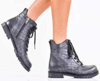 Дамски боти естествена  кожа черни EOBUVKIBG