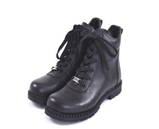 Дамски боти естествена  кожа черни EOBUVKIBG