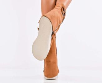 Дамски боти на платформа кафяви EOBUVKIBG