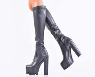 Дамски елегантни ботуши черни EOBUVKIBG