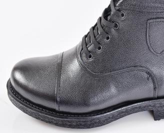 Мъжки боти естествена кожа черни EOBUVKIBG