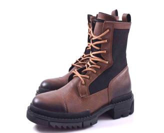 Мъжки боти естествена кожа  кафеви EOBUVKIBG