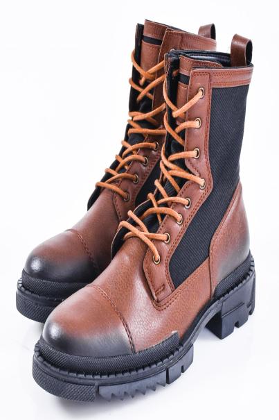 Мъжки боти естествена кожа  кафеви EOBUVKIBG