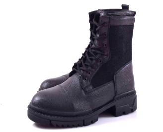 Мъжки боти естествена кожа черни EOBUVKIBG