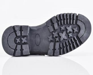 Мъжки боти естествена кожа черни EOBUVKIBG