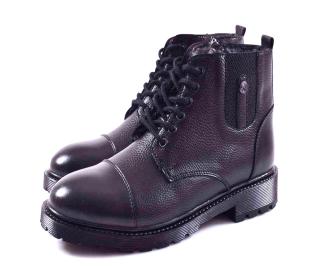 Мъжки боти естествена кожа черни EOBUVKIBG