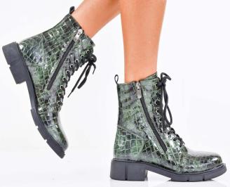Дамски боти естествен лак зелени EOBUVKIBG