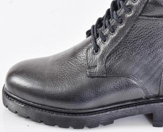 Мъжки боти естествена кожа черни EOBUVKIBG