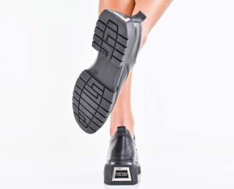 Дамски лоуфъри естествена кожа черни EOBUVKIBG