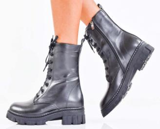 Дамски боти естествена кожа черни EOBUVKIBG