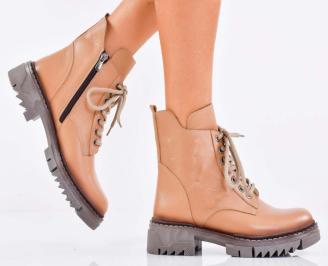 Дамски боти естествена кожа бежови EOBUVKIBG