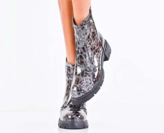 Дамски боти естествен лак сиви EOBUVKIBG