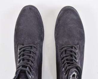 Мъжки боти естествен набук черни EOBUVKIBG