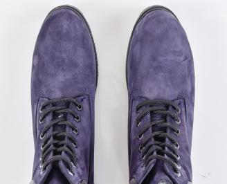 Мъжки боти естествен набук сини EOBUVKIBG