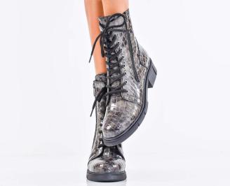 Дамски боти естествен лак сиви EOBUVKIBG