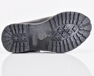 Мъжки боти естествена кожа черни EOBUVKIBG