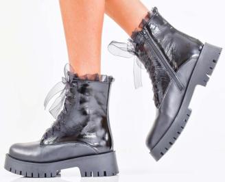 Дамски боти естествена кожа черни EOBUVKIBG