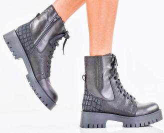 Дамски боти естествена кожа черни EOBUVKIBG