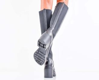 Дамски ботуши естествена кожа черни EOBUVKIBG