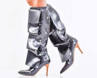 Дамски елегантни ботуши черни EOBUVKIBG