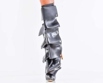 Дамски елегантни ботуши черни EOBUVKIBG