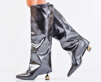 Дамски елегантни ботуши черни EOBUVKIBG