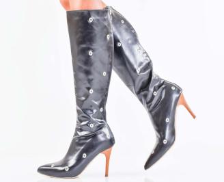 Дамски елегантни ботуши черни EOBUVKIBG