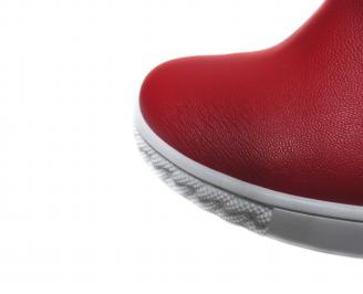 Дамски боти/ботуши на платформа еко кожа червени