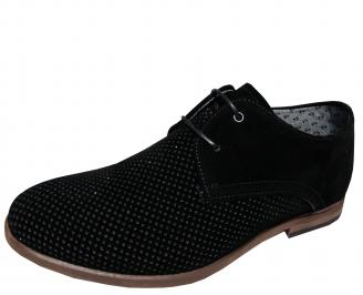 Мъжки спортно елегантни обувки  набук черни