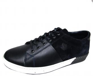 Мъжки обувки естествена кожа сини