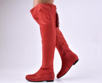 Дамски ежедневни ботуши  червени