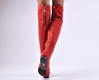 Дамски ежедневни ботуши  червени