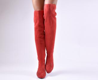 Дамски ежедневни ботуши  червени