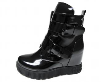 Дамски боти на платформа  черни