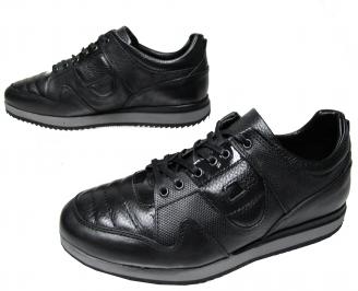 Мъжки спортни обувки естествена  кожа черни