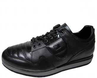 Мъжки спортни обувки естествена  кожа черни