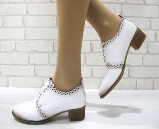 Дамски ежедневни обувки естествена кожа бели