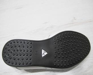 Мъжки спортно елегантни обувки естествена кожа бели