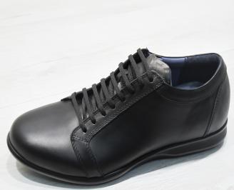 Мъжки спортни обувки естествена кожа черни