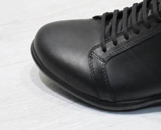 Мъжки спортни обувки естествена кожа черни