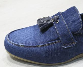 Мъжки спортно елегантни обувки   сини