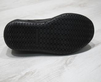 Мъжки спортно елегантни  обувки естествена кожа черни