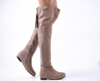 Дамски ежедневни ботуши  бежови