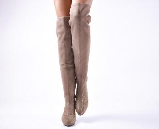 Дамски ежедневни ботуши  бежови