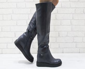 Дамски  ботуши на платформа сини