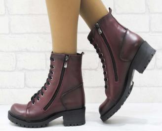 Дамски боти естествена кожа бордо