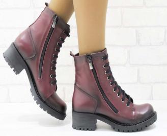 Дамски боти естествена кожа бордо